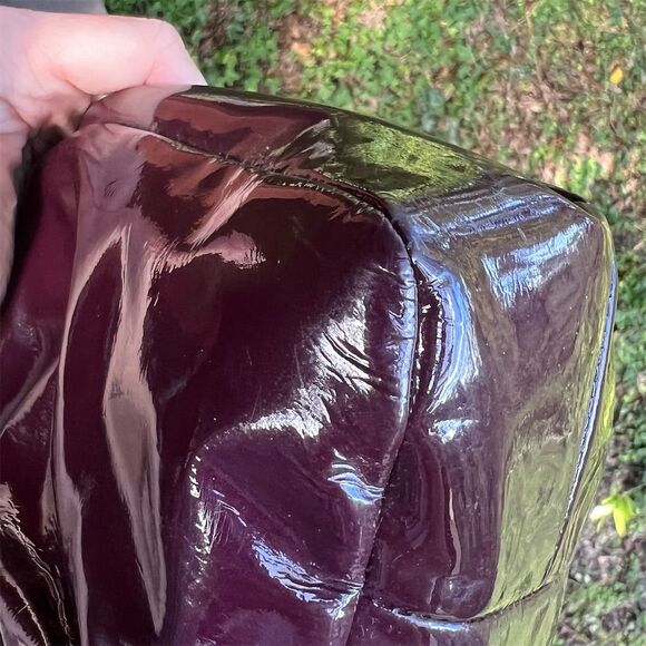 COACH Burgundy/Purple Patent Leather Madison Shoulder Bag & Wallet Set AUTHENTIC - Picture 6 of 16